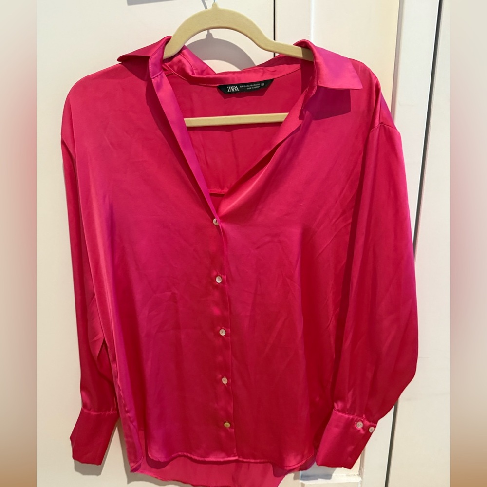 Hot Pink Zara button down